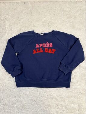 Crewcuts girls long sleeve 'Après All Day' crew neck Sweatshirt navy blue